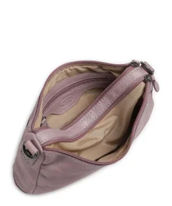 Washed Waxed Cow Irving Schultertasche genarbtes Rindsleder lavendel
