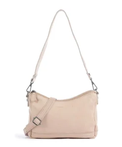 Washed Waxed Cow Irving Schultertasche genarbtes Rindsleder beige
