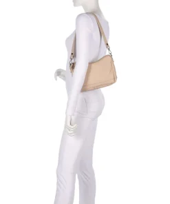 Washed Waxed Cow Irving Schultertasche genarbtes Rindsleder beige