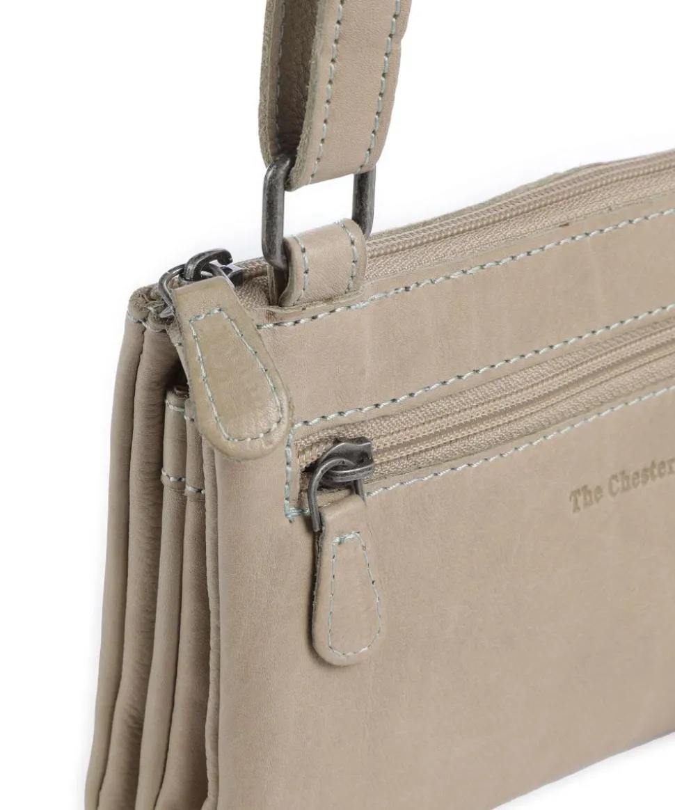 Washed Waxed Cow Osaka Umhängetasche genarbtes Rindsleder beige