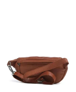 Washed Waxed Cow Severo Gürteltasche genarbtes Rindsleder cognac