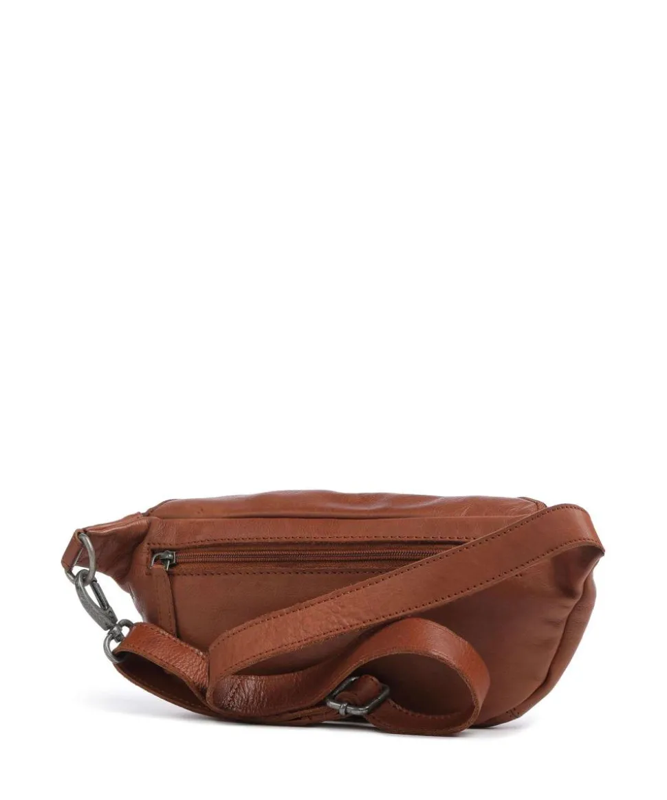 Washed Waxed Cow Severo Gürteltasche genarbtes Rindsleder cognac