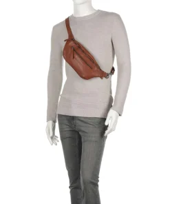 Washed Waxed Cow Severo Gürteltasche genarbtes Rindsleder cognac