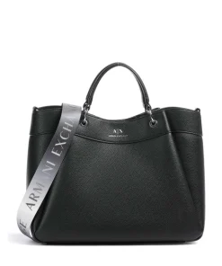 Wave L Handtasche Lederimitat schwarz