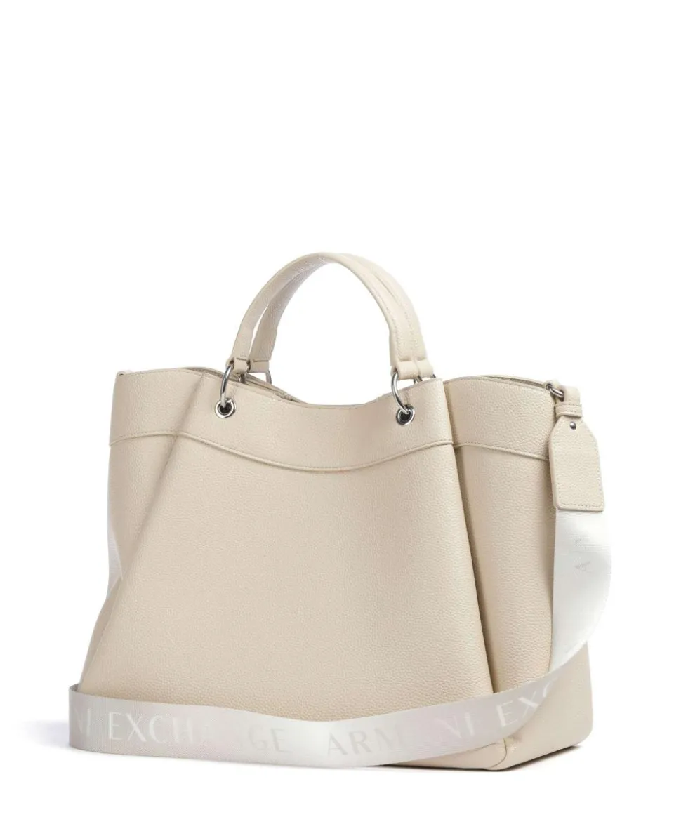 Wave L Handtasche Lederimitat elfenbein