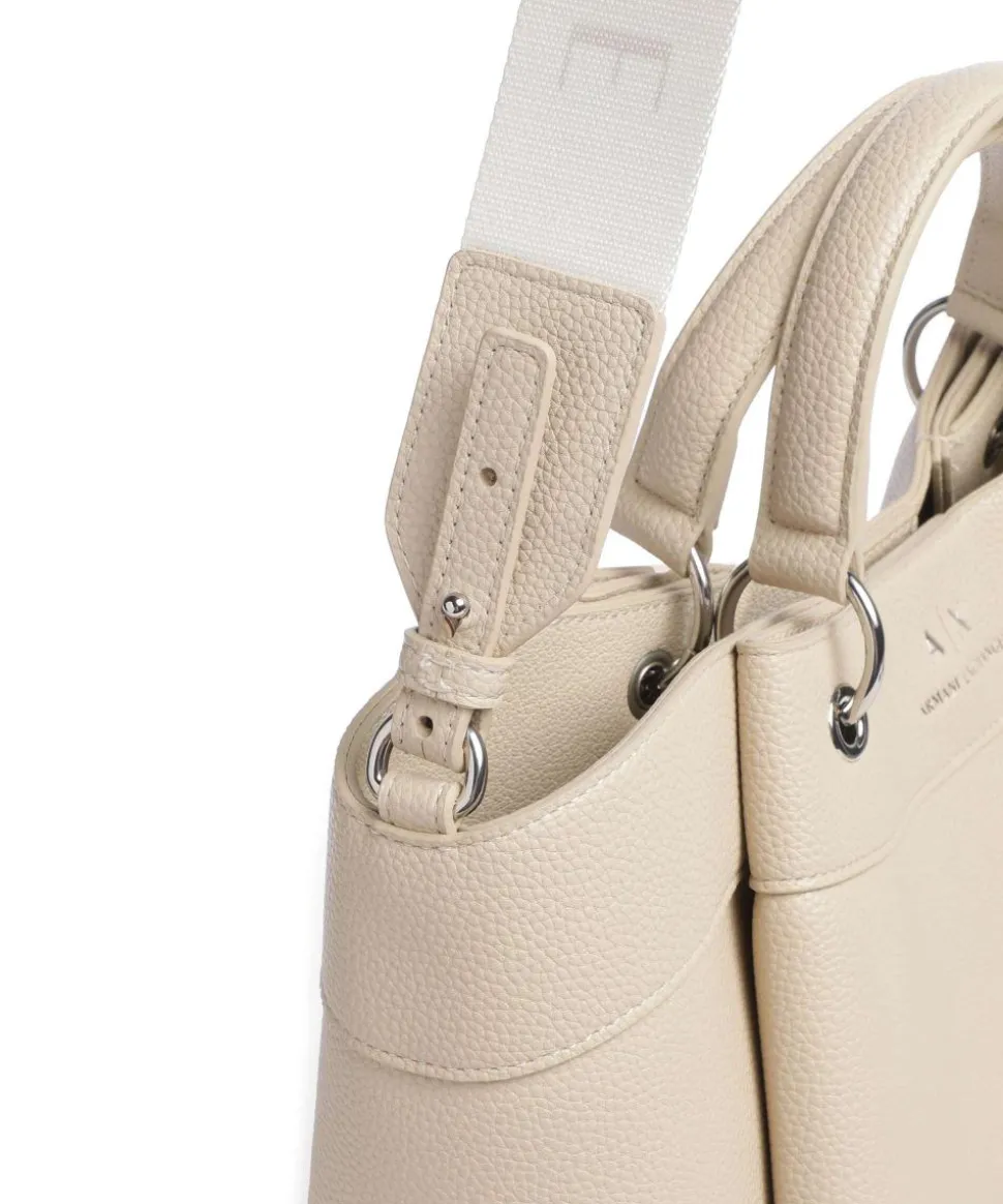 Wave L Handtasche Lederimitat elfenbein