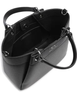 Wave M Handtasche Lederimitat schwarz