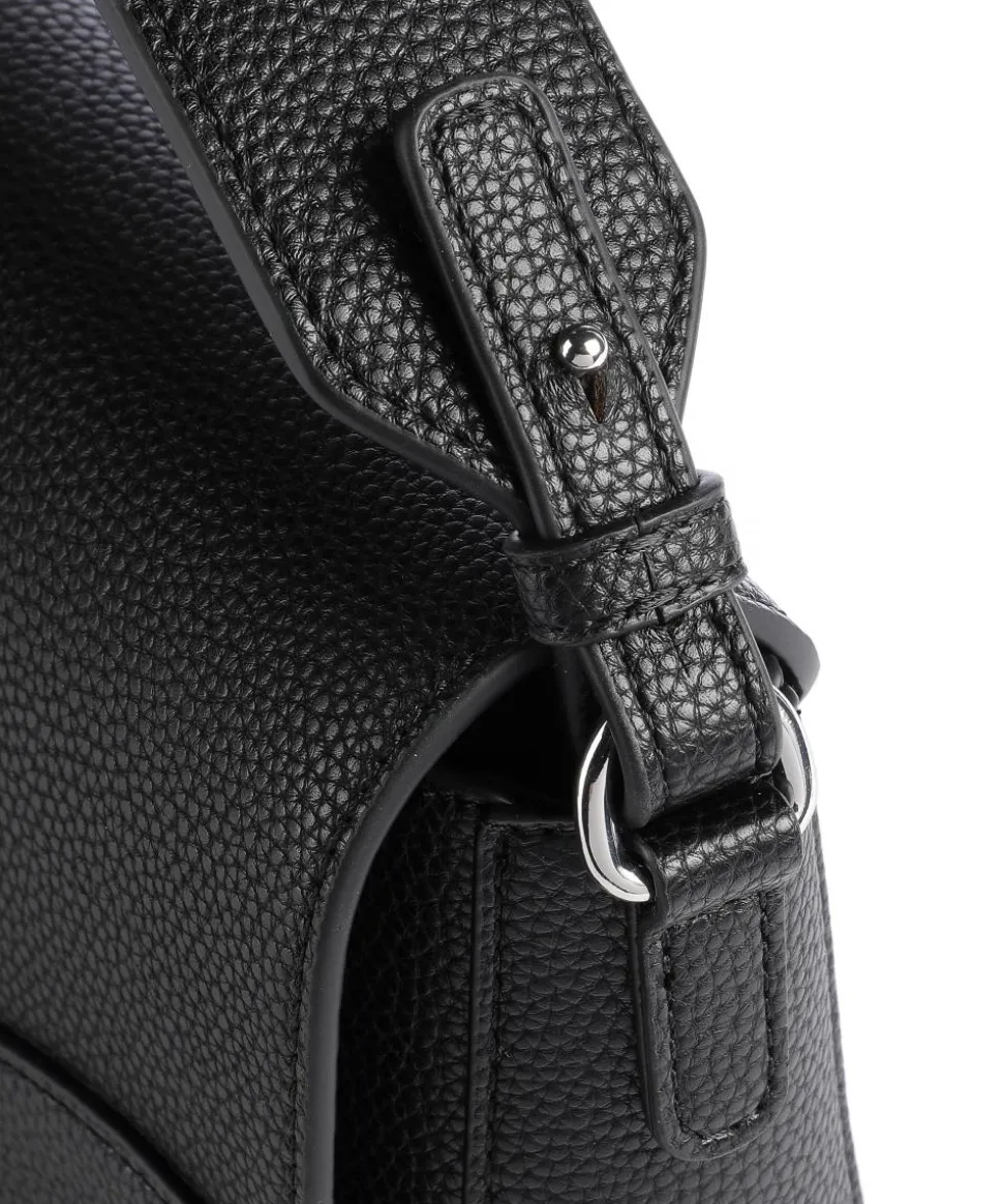 Wave Umhängetasche Lederimitat schwarz