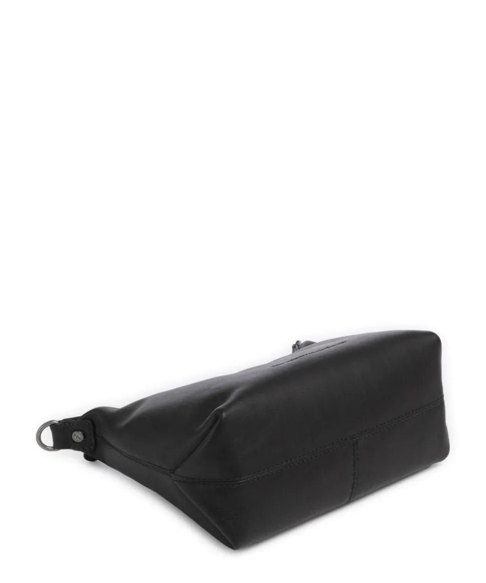 Wax Pull Up Cow Christie Schultertasche fein genarbtes Rindsleder schwarz