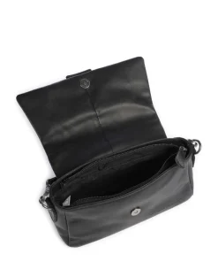 Wax Pull Up Cow Clifden Schultertasche fein genarbtes Rindsleder schwarz