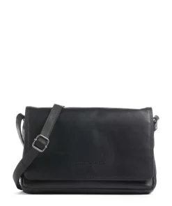 Wax Pull Up Cow Laverton Umhängetasche fein genarbtes Rindsleder schwarz