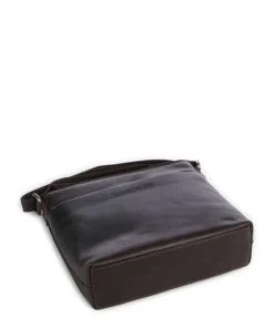 Wax Pull Up Cow Navene Umhängetasche fein genarbtes Rindsleder dunkelbraun