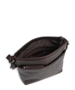 Wax Pull Up Cow Navene Umhängetasche fein genarbtes Rindsleder dunkelbraun