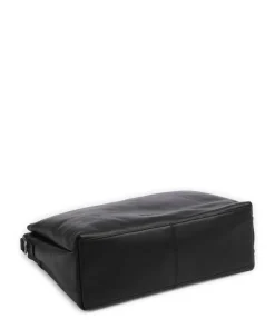 Wax Pull Up Cow Valmonte Handtasche fein genarbtes Rindsleder schwarz