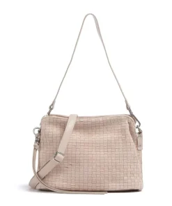 Weave Harmony Schultertasche aufgerautes Leder nude