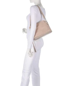 Weave Harmony Schultertasche aufgerautes Leder nude