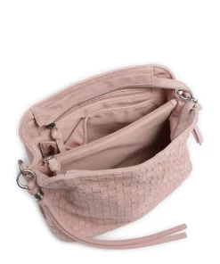 Weave Harmony Schultertasche aufgerautes Leder rosa