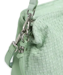 Weave Harmony Schultertasche aufgerautes Leder mintgrün