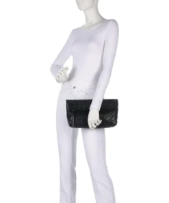 Weaver Lane Clutch fein genarbtes Rindsleder schwarz