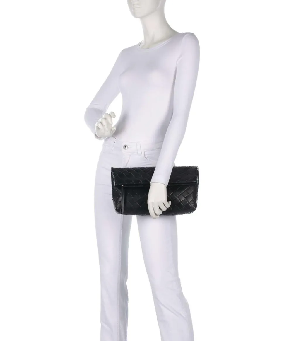 Weaver Lane Clutch fein genarbtes Rindsleder schwarz