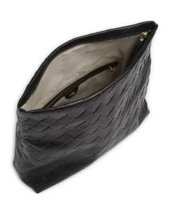 Weaver Lane Clutch fein genarbtes Rindsleder schwarz