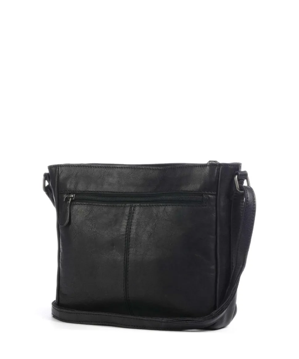 Weimar Umhängetasche weiches Rindsleder schwarz