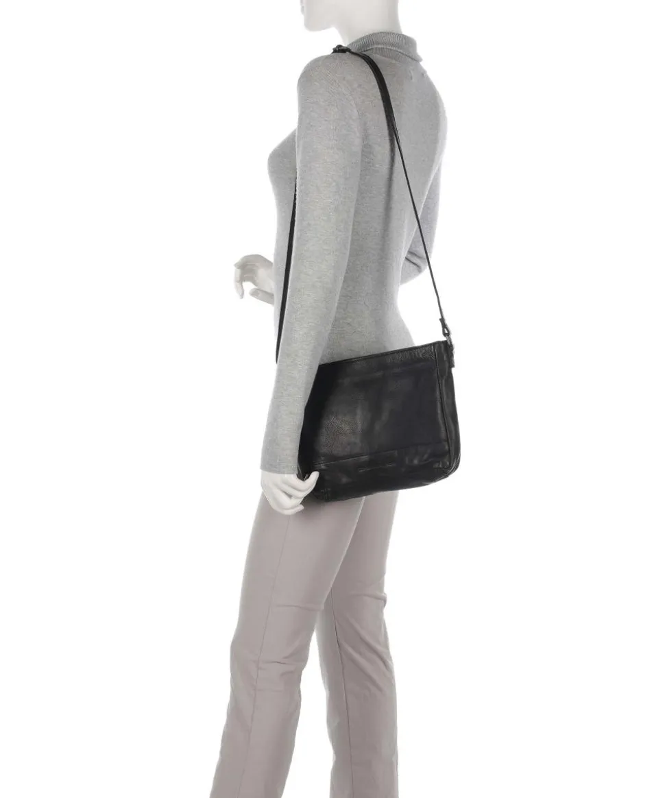 Weimar Umhängetasche weiches Rindsleder schwarz