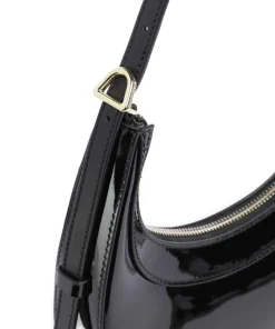 Whisper Patent Schultertasche Leder schwarz