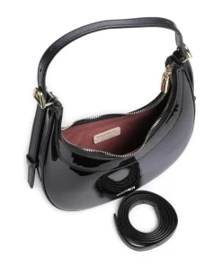 Whisper Patent Schultertasche Leder schwarz