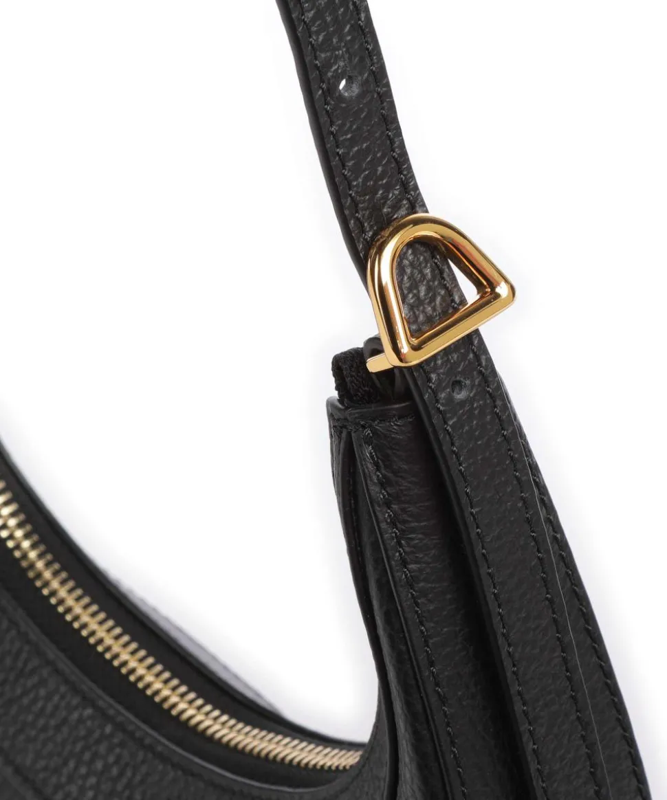 Whisper Schultertasche genarbtes Rindsleder schwarz