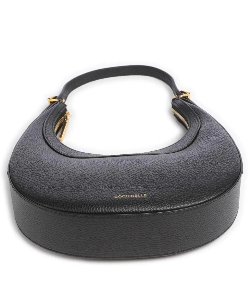 Whisper Schultertasche genarbtes Rindsleder schwarz