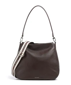 Willda Beuteltasche genarbtes Rindsleder dunkelbraun