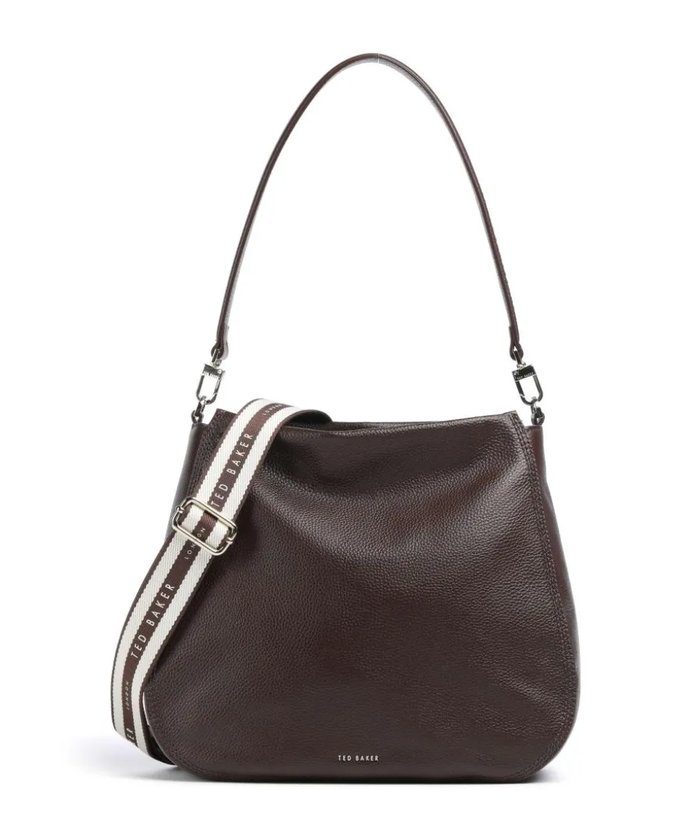 Willda Beuteltasche genarbtes Rindsleder dunkelbraun