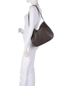 Willda Beuteltasche genarbtes Rindsleder dunkelbraun