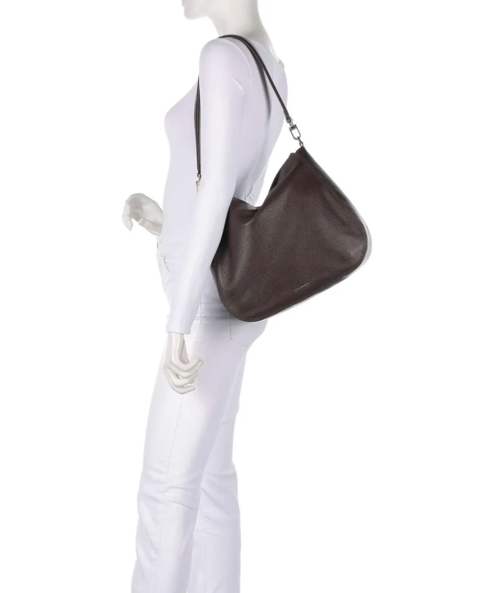 Willda Beuteltasche genarbtes Rindsleder dunkelbraun