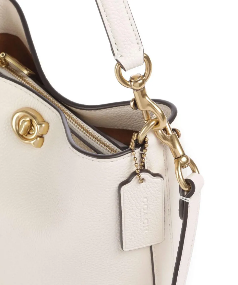 Willow Soft 19 Beuteltasche genarbtes Leder elfenbein