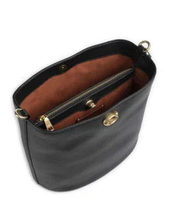 Willow Soft Beuteltasche genarbtes Leder schwarz