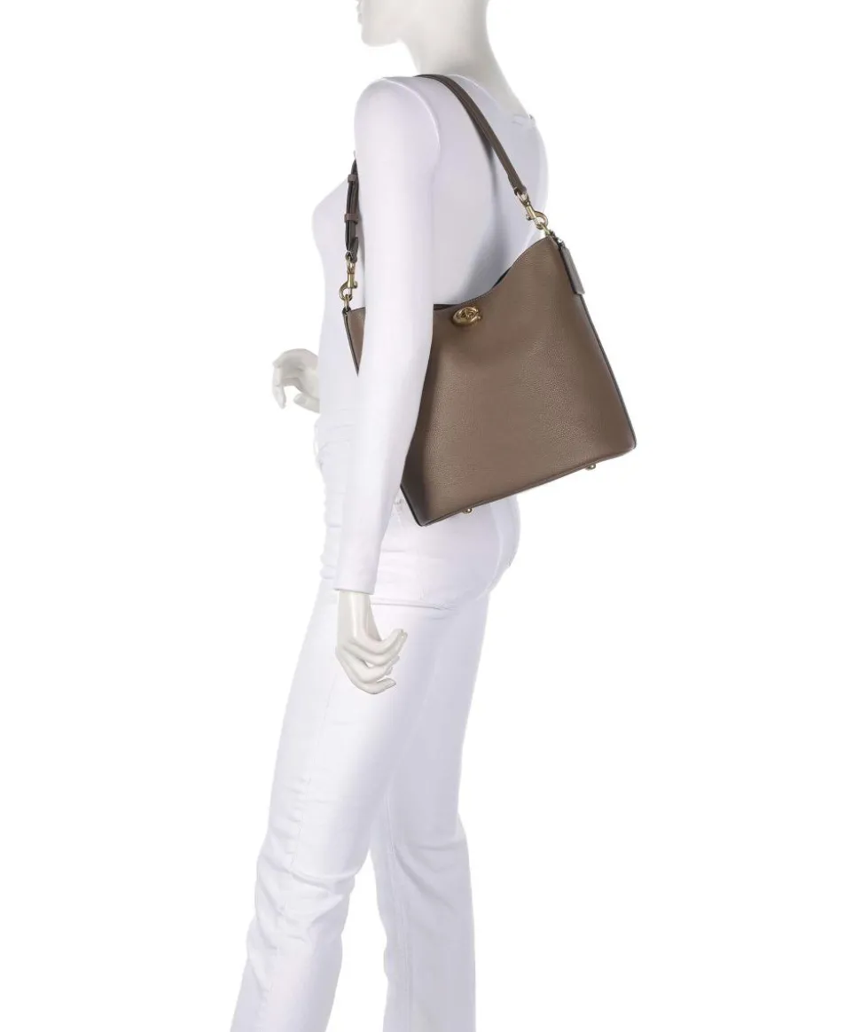 Willow Soft Beuteltasche genarbtes Leder taupe