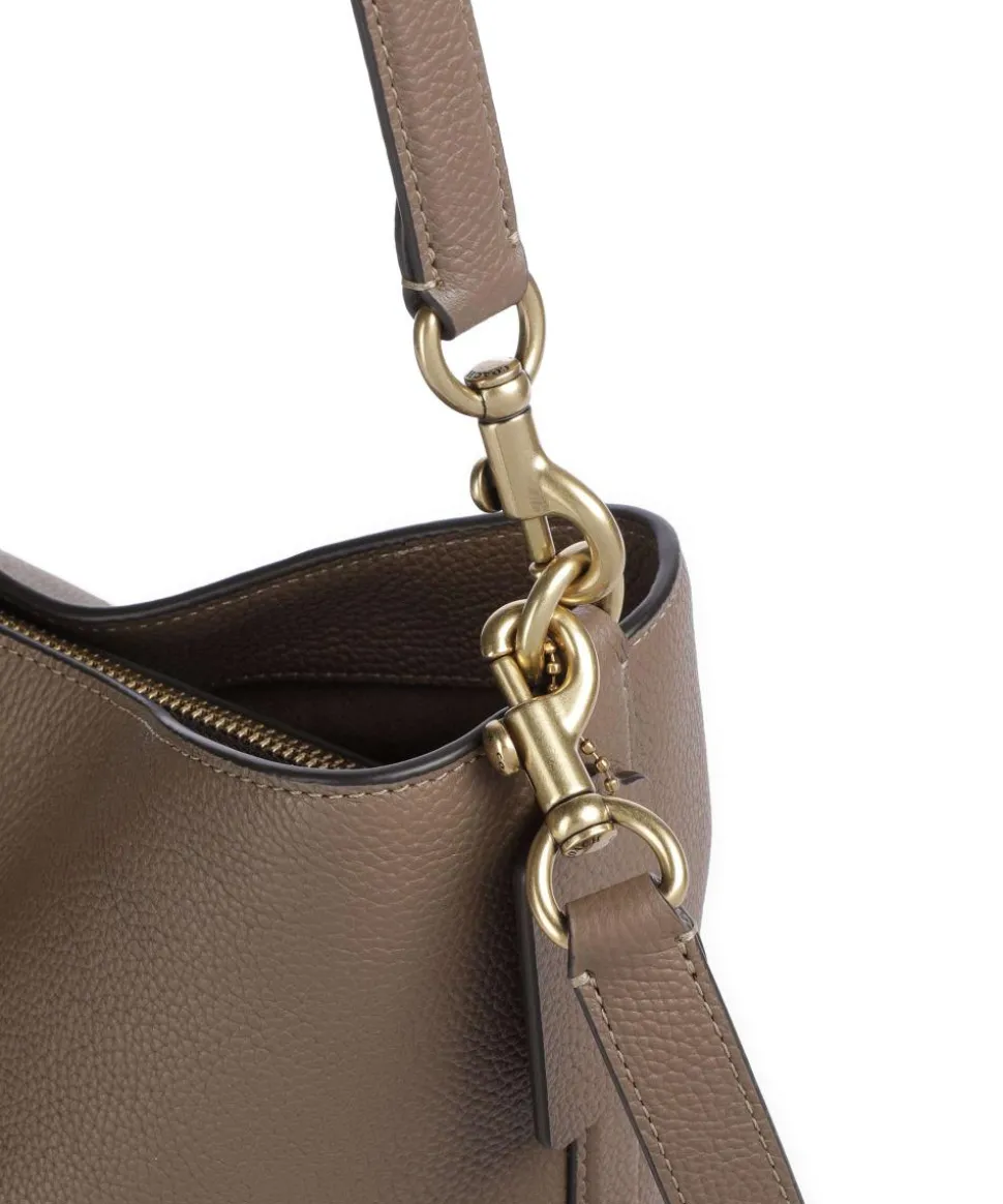 Willow Soft Beuteltasche genarbtes Leder taupe