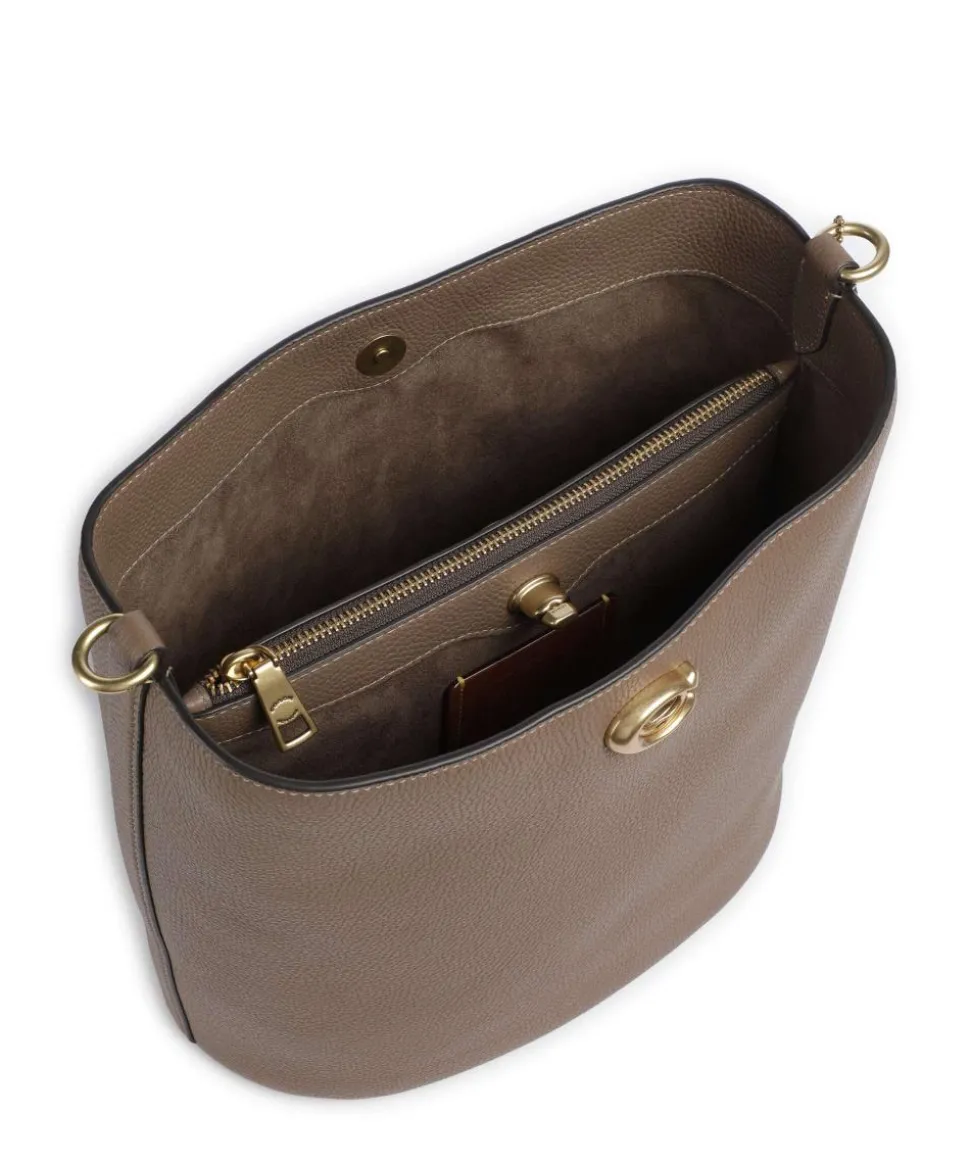 Willow Soft Beuteltasche genarbtes Leder taupe