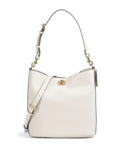 Willow Soft Beuteltasche genarbtes Leder elfenbein