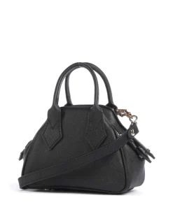 Yasmine Saffiano Mini Umhängetasche Lederimitat schwarz