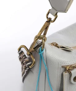 Zante Polly Beuteltasche genarbtes Kalbsleder hellgrau