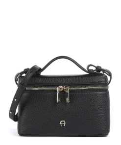 Zelda XS Umhängetasche genarbtes Rindsleder schwarz