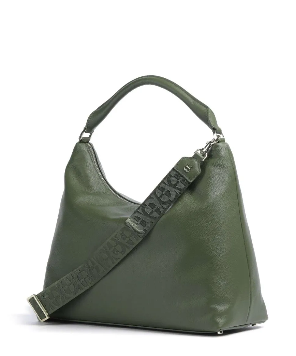 Zita M Beuteltasche genarbtes Rindsleder dunkelgrün