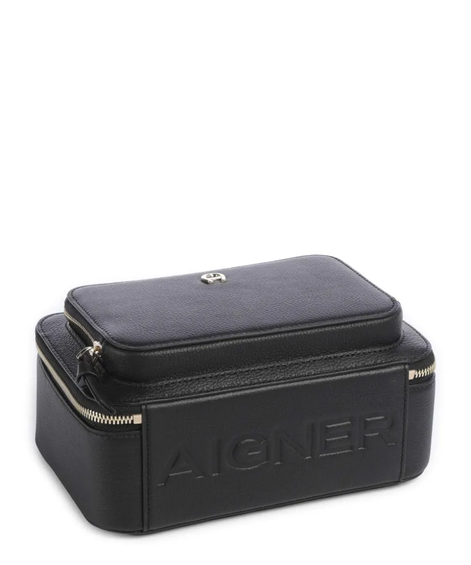 Zita S Umhängetasche genarbtes Rindsleder schwarz