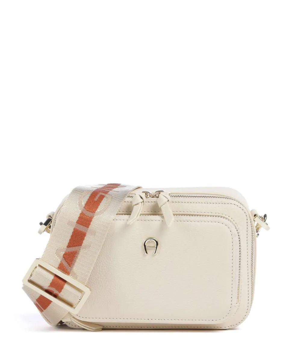 Zita S Umhängetasche genarbtes Rindsleder creme