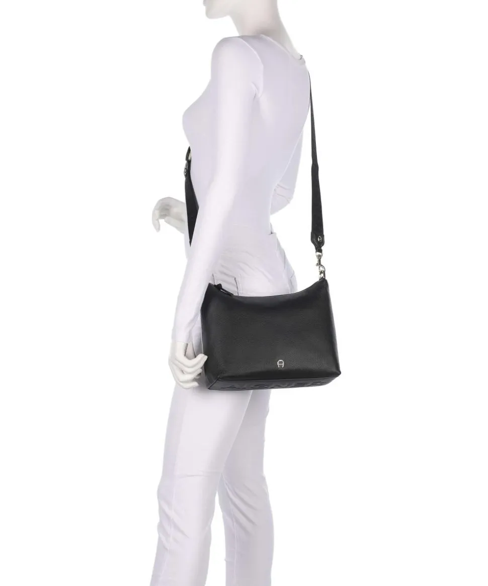 Zita S Umhängetasche genarbtes Rindsleder schwarz