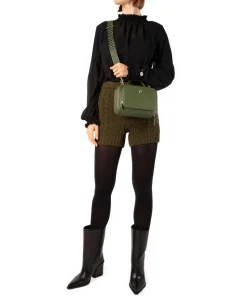 Zita S Umhängetasche genarbtes Rindsleder dunkelgrün