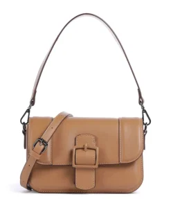 Zita Schultertasche Lederimitat cognac